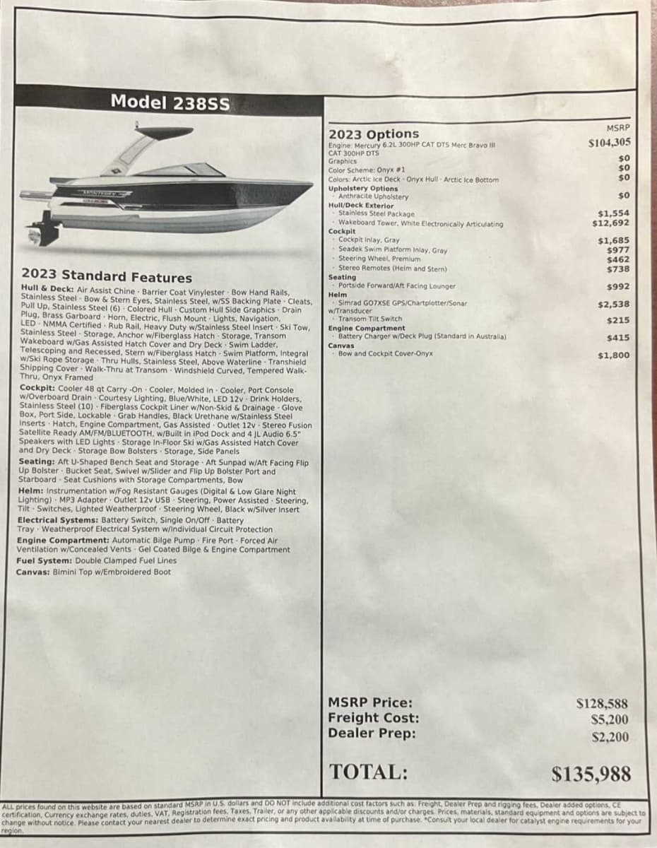 2023 Monterey 238SS